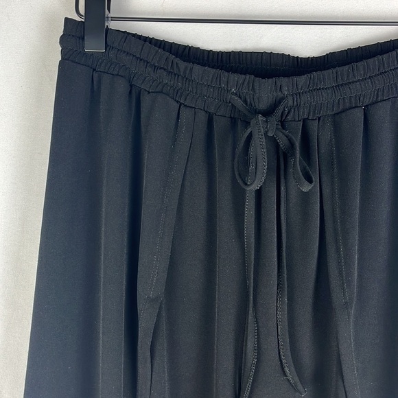 1. State Beachy Split Front Hem Drawstring Pull On Black Pants Womens Size S - Picture 3 of 13